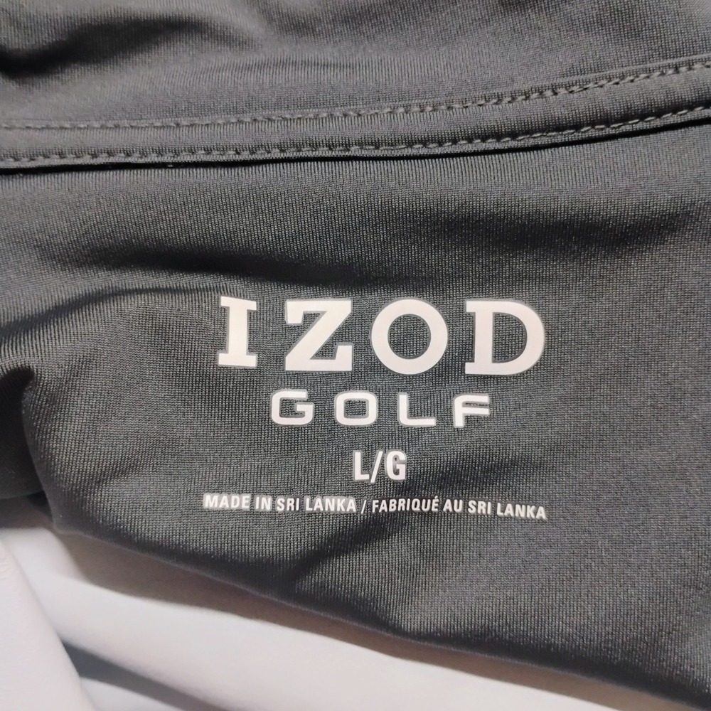 IZOD Golf Mens Large Gray Quarter Zip Performance Wind Vest Sleeveless Jacket W - Picture 5 of 6